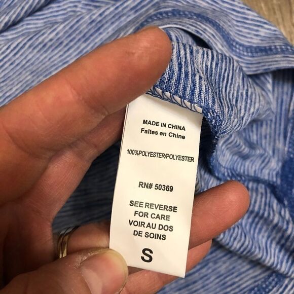 Jockey t back racerback workout blue striped tank top size small - Picture 8 of 9